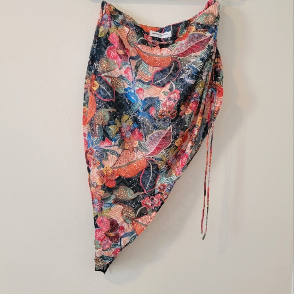 NEW Amanda Uprichard Tropical VACATION Sarong Style Skirt Size Large - Picture 4 of 16